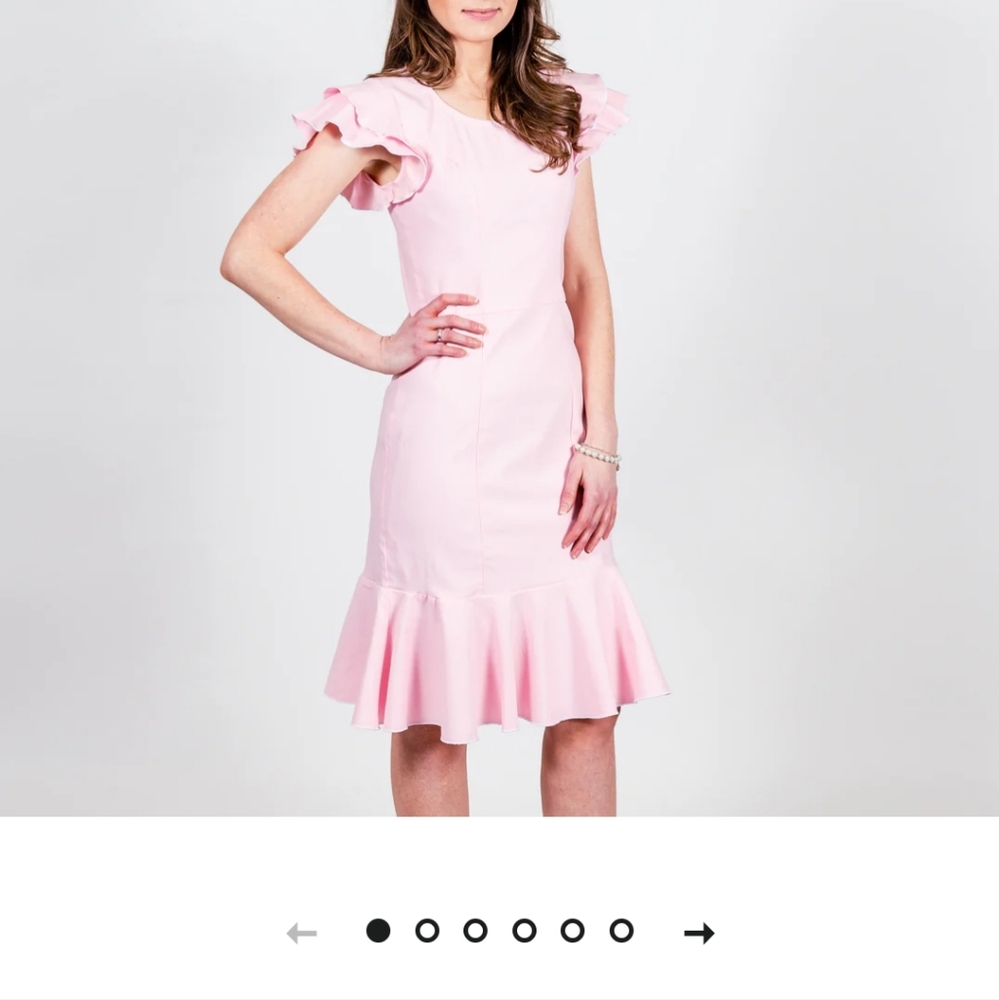 Paulette in Pink Feminine XL Classy Dress (Spring, Church, Date, Summer Barbie,)